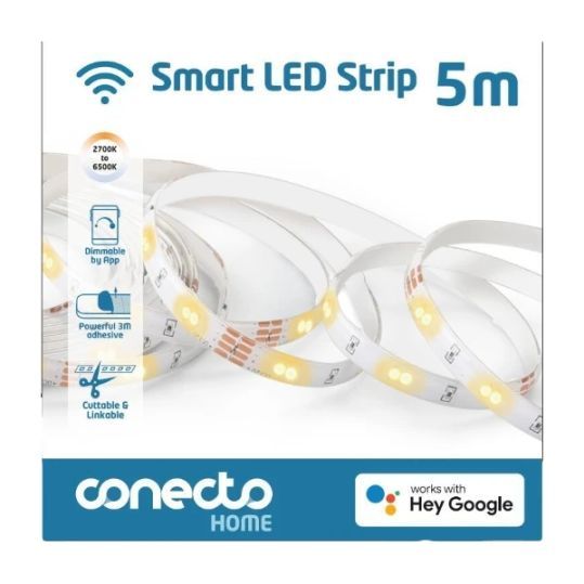 Conecto Smart LED-ljusremsa 5M CCT – WiFi-styrd och Justerbar Färgtemperatur